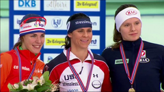 Vanessa Bittner landet hinter Brittany Bowe (USA) und Marrit Leenstra (NED) das zweite Mal in ihrer Karriere beim Weltcup (hier in Stavanger (NOR)) am Podium.